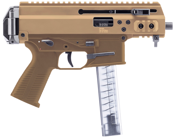 B&T Firearms BT36045CT APC 9K Pro 9mm Luger 30+1 4.30" Black Threaded Barrel, Coyote Tan Aluminum/Polymer Frame, Picatinny Rail, Coyote Tan Polymer Grip, M-LOK Slots, Ambidextrous