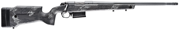 Bergara Rifles B14S752 B-14 Crest 6.5 Creedmoor 3+1 20" Fluted/Threaded, Sniper Gray Cerakote Barrel/Rec, Monte Carlo Carbon Fiber Stock with Black & Gray Splatter, Omni Muzzle Brake
