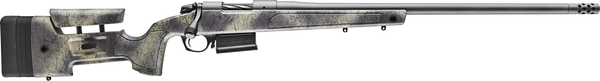 Bergara Rifles B14LM3613 B-14 Wilderness HMR 7mm PRC 5+1 24" Threaded, Sniper Gray Cerakote Barrel/Rec, Adj. SoftTouch Woodland Camo Stock with Mini-Chassis, Omni Muzzle Brake
