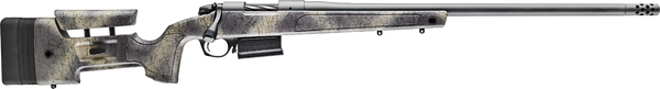 Bergara Rifles B14S382 B-14 Wilderness HMR 6.5 Creedmoor 5+1 24" Threaded, Sniper Gray Cerakote Barrel/Rec, Adj. SoftTouch Woodland Camo Stock with Mini-Chassis, Omni Muzzle Brake