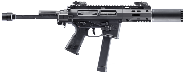 B&T Firearms 500003SDGTB SPC9 SD 9mm Luger 33+1 4.50" with RBS Suppressor, Black, Tele Brace Adapter, Polymer Grip (Glock Mag Compatible)