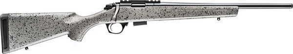 Bergara Rifles BMR005 BMR  Full Size 17 HMR 5+1/10+1 20" Matte Blued Steel Threaded Barrel & Drilled & Tapped Steel Receiver, Fixed Gray/Black Speckled Synthetic Stock