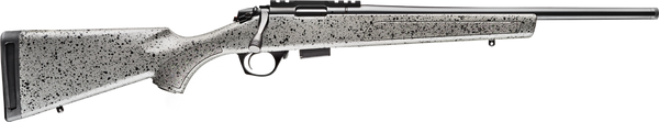 Bergara Rifles BMR005 BMR  Full Size 17 HMR 5+1/10+1 20" Matte Blued Steel Threaded Barrel & Drilled & Tapped Steel Receiver, Fixed Gray/Black Speckled Synthetic Stock
