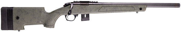 Bergara Rifles BMR012 BMR-X Carbon Fiber 17 HMR 10+1 18" Carbon Fiber Threaded Barrel, Black Cerakote Picatinny Rail Steel Receiver, Adj LOP Black w/Green Webbing Synthetic Stock