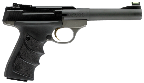Browning 051448490 Buck Mark Practical *CA Compliant 22 LR 10+1 5.50" Taper Bull Barrel, Matte Black Serrated Steel Slide, Matte Gray Aluminum Frame & Black Ultragrip RX Grips