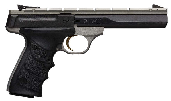 Browning 051564490 Buck Mark Contour 22 LR 10+1 5.50" Contoured Barrel, Matte Black Optic Ready/Serrated Steel Slide, Gray Anodized Aluminum Frame, Black Ultragrip RX Grips