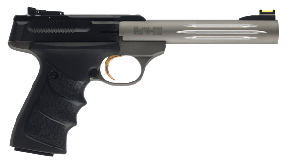 Browning 051461490 Buck Mark Lite *CA Compliant 22 LR 10+1 5.50" Matte Gray Fluted Barrel, Serrated Steel Slide, Matte Gray Aluminum Frame & Black Ultragrip RX Grips