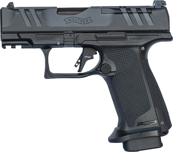 Walther Arms 4796042 PDP F-Series Pro 9mm Luger 18+1 3.50" Black Steel Barrel, Black Serrated/Optic Ready Steel Slide, Black Polymer Frame w/Picatinny Rail, Medium Backstrap Grip