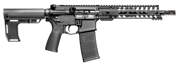 Patriot Ordnance Factory 2295 P15 Constable 300 Blackout 30+1 10.50" M-LOK Handguard, Black Anodized Aluminum Receiver w/Picatinny Rail, Black Polymer MFT Blade Stabilizer, MFT Grip