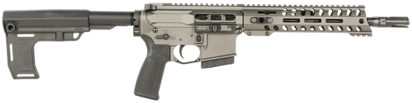 Patriot Ordnance Factory 2173 P15 Constable 5.56 NATO 30+1 10.50" M-LOK Handguard, Tungsten Cerakote Aluminum Receiver w/Picatinny Rail, Black Polymer MFT Blade Stabilizer, MFT Grip