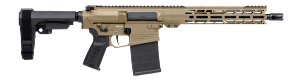 CMMG 33A030C-CT Banshee MK3 8.6 Blackout 20+1 12.50" Black Nitride Threaded Barrel, Coyote Tan Cerakote Aluminum Receiver w/Picatinny Rail, M-LOK Handguard, Black Polymer 6 Position Rip Brace, CMMG Ze