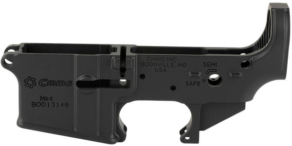 CMMG 55CA102AB Mk4 Lower Receiver Stripped, Armor Black Cerakote, Fits AR-15