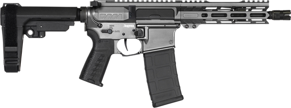 CMMG 30AF20ATNG Banshee Mk4 300 Blackout 30+1 8" Black Nitride Threaded Barrel, M-LOK Handguard, Tungsten Cerakote Aluminum Receiver w/Picatinny Rail, Black Polymer CMMG RipBrace, CMMG Zeroed Grip