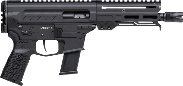 CMMG 45A4C0FAB Dissent MKG 45 ACP 13+1 6.50" Black Nitride Medium Taper Threaded Barrel, CMMG 5.5" M-LOK Handguards, Black Armor Cerakote Aluminum Picatinny Rail Receiver, CMMG Zeroed Grips