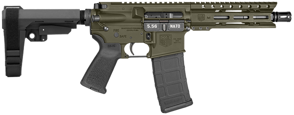 Diamondback DB1913K101 DB15  5.56 NATO 30+1 7" Black Nitride Heavy Threaded Barrel, OD Green Cerakote Picatinny Rail Aluminum Receiver, 6" M-LOK Handguard, SB Tactical Brace & Black Magpul MOE Grip