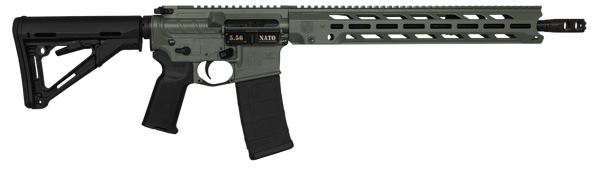 Diamondback DB1784K791 DB15 Obsidian 5.56 NATO 30+1 16" Black Nitride Threaded Barrel, Jungle Green Cerakote Picatinny Rail Aluminum Receiver, Magpul CTR Black Synthetic Stock & Magpul MOE K2 Grip