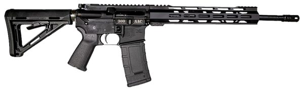 Diamondback DB1718B002 DB15  300 AAC Blackout 30+1 16" Black Nitride Threaded Barrel, Black Hardcoat Anodized Aluminum/Carbon Receiver w/Picatinny Rail Receiver, M-LOK Handguard, Magpul MOE Grip