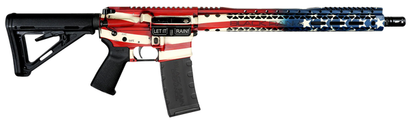 Black Rain Ordnance BROPATAMERICA Spec 15+ Patriot 5.56x45mm NATO 30+1 16", American Flag, 15" Slim M-LOK, Magpul Grip/Carbine Stock