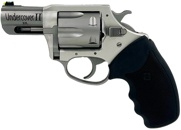 Charter Arms 53620 Undercover II Large 38 Special, 6 Shot 2.20" Matte Stainless Steel Barrel & Cylinder, Anodized Aluminum Frame w/Black Finger Grooved Rubber Grip, Exposed Hammer