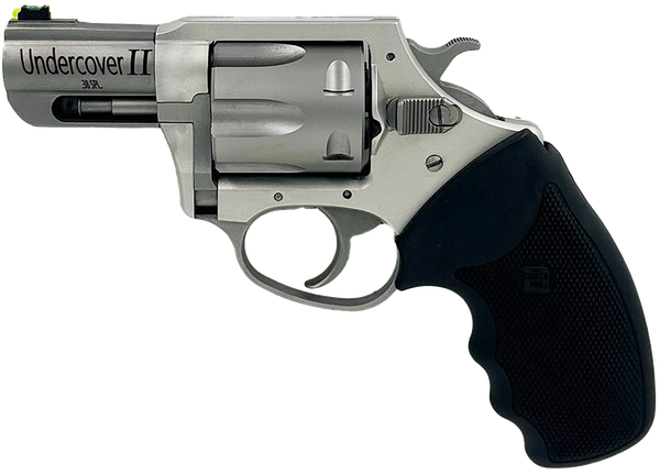 Charter Arms 53620 Undercover II Large 38 Special, 6 Shot 2.20" Matte Stainless Steel Barrel & Cylinder, Anodized Aluminum Frame w/Black Finger Grooved Rubber Grip, Exposed Hammer