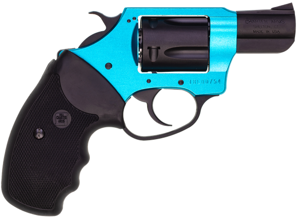 Charter Arms 53864 Undercover Lite Santa Fe Sky Small 38 Special, 5 Shot 2" Black Stainless Steel Barrel & Cylinder, Turquoise Aluminum Frame w/Black Finger Grooved Rubber Grip, Exposed Hammer