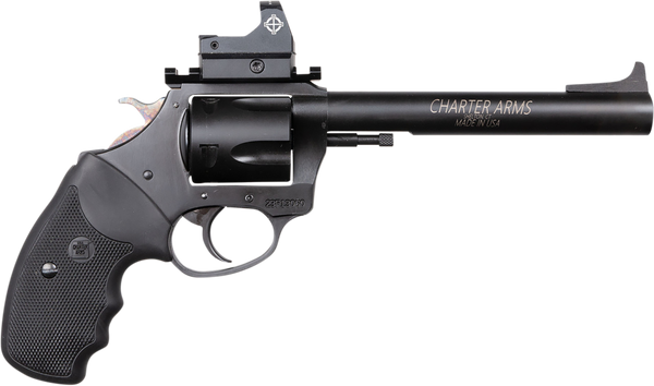 Charter Arms 64465 Mastiff Target Large Frame 44 Special 5 Shot, 6" Black Nitride Stainless Steel Barrel, Cylinder & Frame, Black Rubber Grip, Sightmark Micro Optic, Exposed Hammer