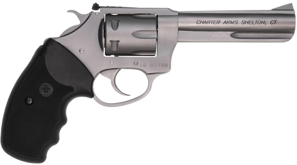 Charter Arms 72242 Pathfinder Target 22 LR, 8 Shot 4.20" Matte Stainless Steel Barrel & Cylinder, Anodized Aluminum Frame w/Black Finger Grooved Rubber Grip, Exposed Hammer