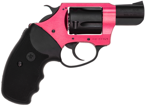Charter Arms 53824 Undercover Lite Small 38 Special, 5 Shot 2" Black Passivate Stainless Steel Barrel & Cylinder, Red Aluminum Frame w/Black Finger Grooved Rubber Grip, Exposed Hammer