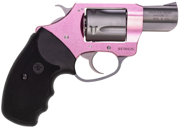 Charter Arms 53830 Undercover Lite Pink Lady Small 38 Special, 5 Shot 2" Stainless Steel Barrel & Cylinder, Aluminum Frame w/Black Finger Grooved Rubber Grip, Exposed Hammer