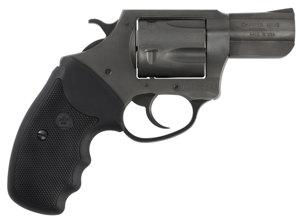 Charter Arms 64420 Bulldog  Large 44 S&W Spl 5 Shot, 2.50" Black Nitride Steel Barrel, Cylinder & Frame w/Black Finger Grooved Rubber Grip, Exposed Hammer