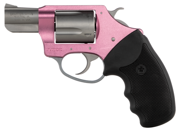 Charter Arms 93830 Undercover Southpaw 38 Special, 5 Shot 2" Matte Stainless Steel Barrel & Cylinder, Pink Aluminum Frame w/Black Finger Grooved Rubber Grip, Exposed Hammer