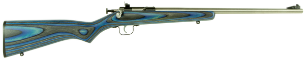 Crickett KSA2223 Youth  22 LR 1rd 16.12" Stainless Steel Barrel, Fixed Front/Adjustable Rear Peep Sights, Blue Laminate Stock w/11.5" LOP, Rebounding Firing Pin Safety