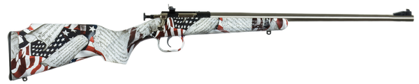 Crickett KSA3168 Youth  22 LR 1rd 16.12" Stainless Steel Barrel, Fixed Front/Adjustable Rear Peep Sights, American Flag/Amendment Synthetic Stock w/11.5" LOP, Rebounding Firing Pin Safety