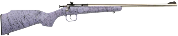 Crickett KSA2445 Gen2  Youth 22 LR 1rd 16.13" Stainless Single Shot Barrel, Stainless Steel Receiver, Purple w/Black Webbing Fixed Synthetic Stock