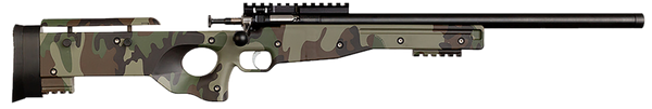 Crickett KSA2150-M81 Precision  Full Size 22 LR Single Shot 16.10" Blued Threaded Bull Barrel, Blued Crickettinny Rail Steel Receiver, M81 Woodland Camo Synthetic Adj LOP Stock