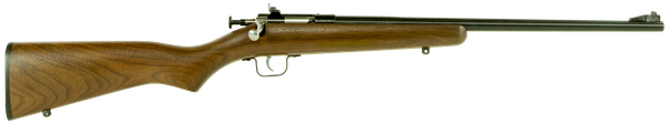Crickett KSA2238 Youth  22 LR 1rd 16.12" Blued Barrel & Receiver, Fixed Front/Adjustable Rear Peep Sights, Walnut Stock w/11.5" LOP, Rebounding Firing Pin Safety