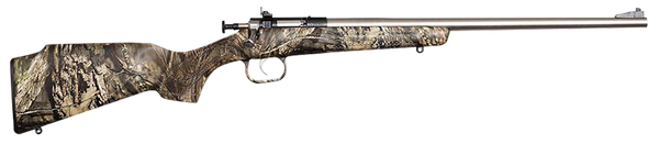 Crickett KSA2166 Youth  22 LR 1rd 16.12" Stainless Steel Barrel, Fixed Front/Adjustable Rear Peep Sights, Mossy Oak Break-Up Synthetic Stock w/11.5" LOP, Rebounding Firing Pin Safety