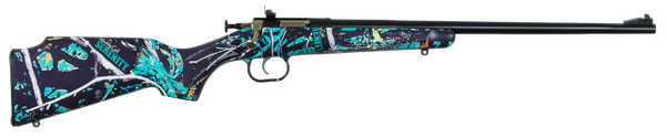 Crickett KSA2172 Youth  22 LR 1rd 16.12" Blued Barrel & Receiver, Fixed Front/Adjustable Rear Peep Sights, Muddy Girl Serenity Synthetic Stock w/11.5" LOP, Rebounding Firing Pin Safety