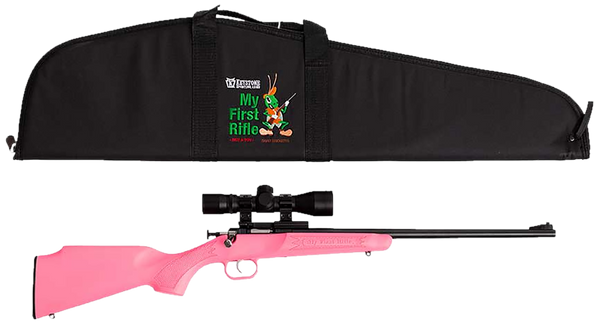 Crickett KSA2220BSC Youth Package Youth 22 LR 1rd 16.12" Blued Single Shot Barrel, Blued Stainless Steel Receiver, Pink Fixed Synthetic Stock, Right Hand
