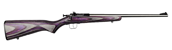 Crickett KSA2228 Youth  22 LR 1rd 16.12" Stainless Steel Barrel, Fixed Front/Adjustable Rear Peep Sights, Purple Laminate Stock w/11.5" LOP, Rebounding Firing Pin Safety