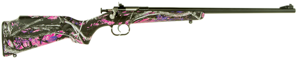 Crickett KSA2160 Youth  22 LR 1rd 16.12" Barrel & Receiver, Fixed Front/Adjustable Rear Peep Sight, Hydro Dipped Muddy Girl Synthetic Stock w/11.5" LOP, Rebounding Firing Pin Safety