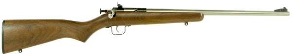 Crickett KSA3238 Youth  22 LR 1rd 16.12" Stainless Steel Barrel, Fixed Front/Adjustable Rear Peep Sights, Walnut Stock w/11.5" LOP, Rebounding Firing Pin Safety