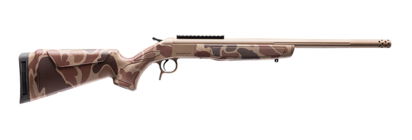 CVA CR4439DC Cascade Takedown 35 Whelen 1rd 20" Flat Dark Earth Cerakote Stainless Steel Threaded Barrel & Receiver w/Picatinny Rail, Duck Camo Synthetic Stock
