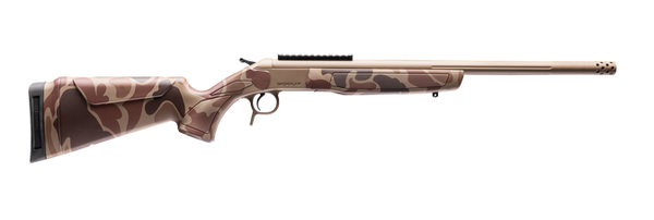 CVA CR4434DC Cascade Takedown 223 Rem 1rd 20" Flat Dark Earth Cerakote Stainless Steel Threaded Barrel & Receiver w/Picatinny Rail, Duck Camo Synthetic Stock