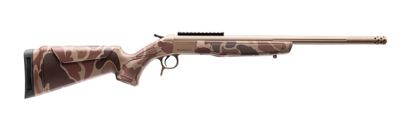 CVA CR4446D Cascade Takedown 300 Blackout 1rd 20" Flat Dark Earth Cerakote Stainless Steel Threaded Barrel & Receiver w/Picatinny Rail, Duck Camo Synthetic Stock