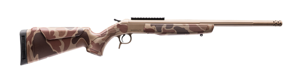 CVA CR4443D Cascade Takedown 450 Bushmaster 1rd 20" Flat Dark Earth Cerakote Stainless Steel Threaded Barrel & Receiver w/Picatinny Rail, Duck Camo Synthetic Stock