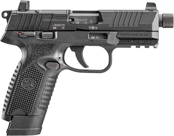 FN 66101011 502 Tactical 22 LR 10+1 4.60" Steel Threaded Barrel, Black Optic Ready/Serrated Slide & Polymer Frame w/Picatinny Rail, Black Textured Polymer Grip, Ambidextrous