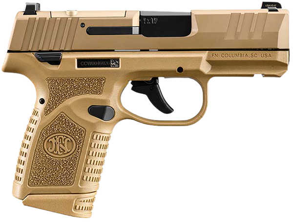 FN 66101419 Reflex MRD 9mm Luger 15+1 11+1 3.30" Micro-Compact Frame Flat Dark Earth PVD Optic Ready/Serrated Steel Slide  w/Picatinny Rail Stippled Grip Ambidextrous