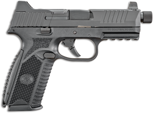 FN 66100527 509T  9mm Luger 10+1, 4.50" Black Steel Threaded Barrel, Matte Black Optic Ready/Serrated Stainless Steel Slide, Matte Black Polymer Frame w/Picatinny Rail