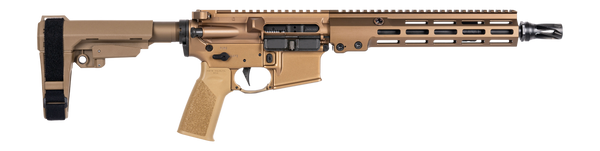 Geissele Automatics 08561S Super Duty MOD1 5.56 NATO No Magazine 11.50" Threaded Barrel, Desert Dirt Cerakote Aluminum Receiver w/Picatinny Rail, M-LOK Handguard, DD Polymer SB Tactical SBA3 Brace, Mi
